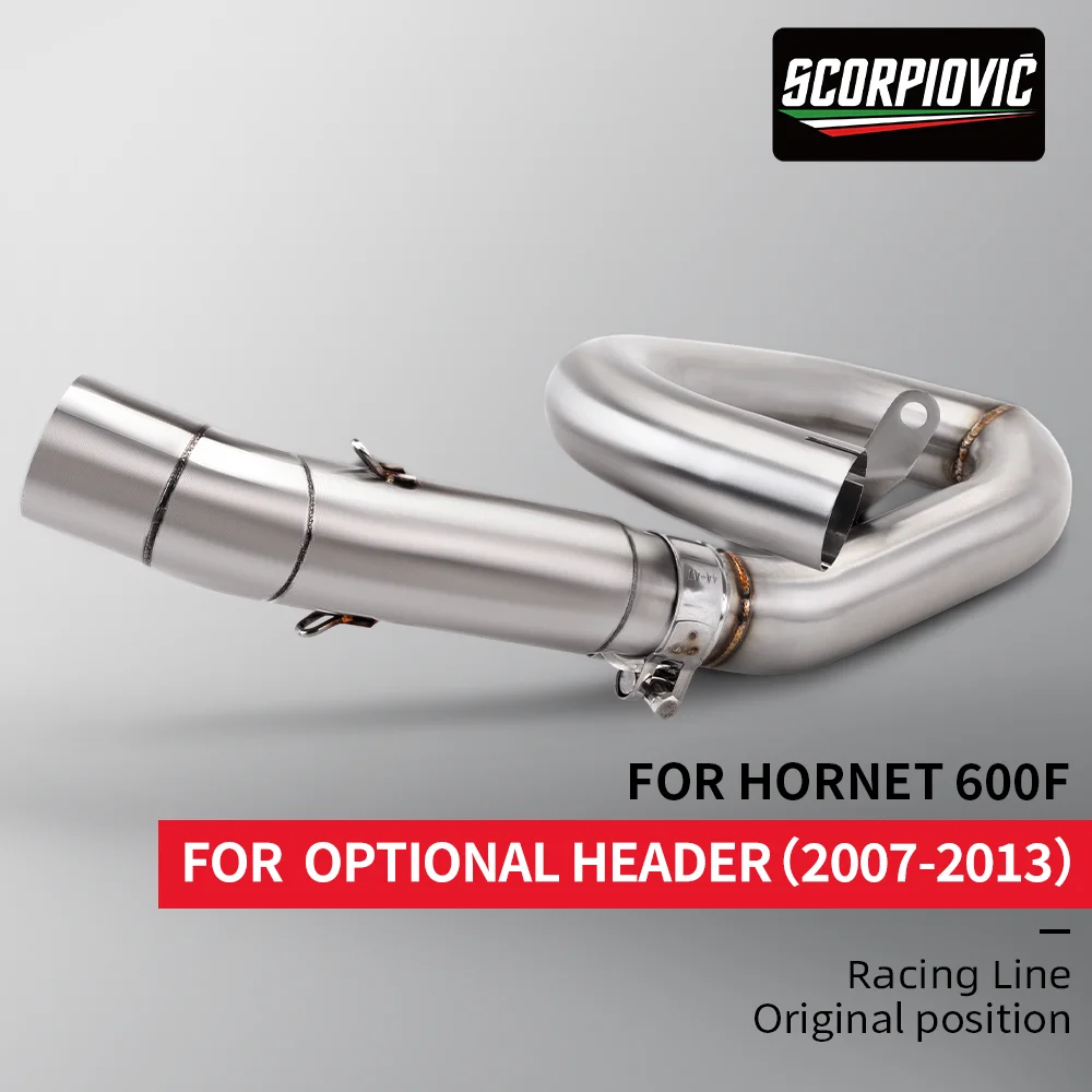 

Motorcycle exhaust pipe, middle end, Slalom connector, complete lossless installation system, for Hornet CB600F, CBR600F