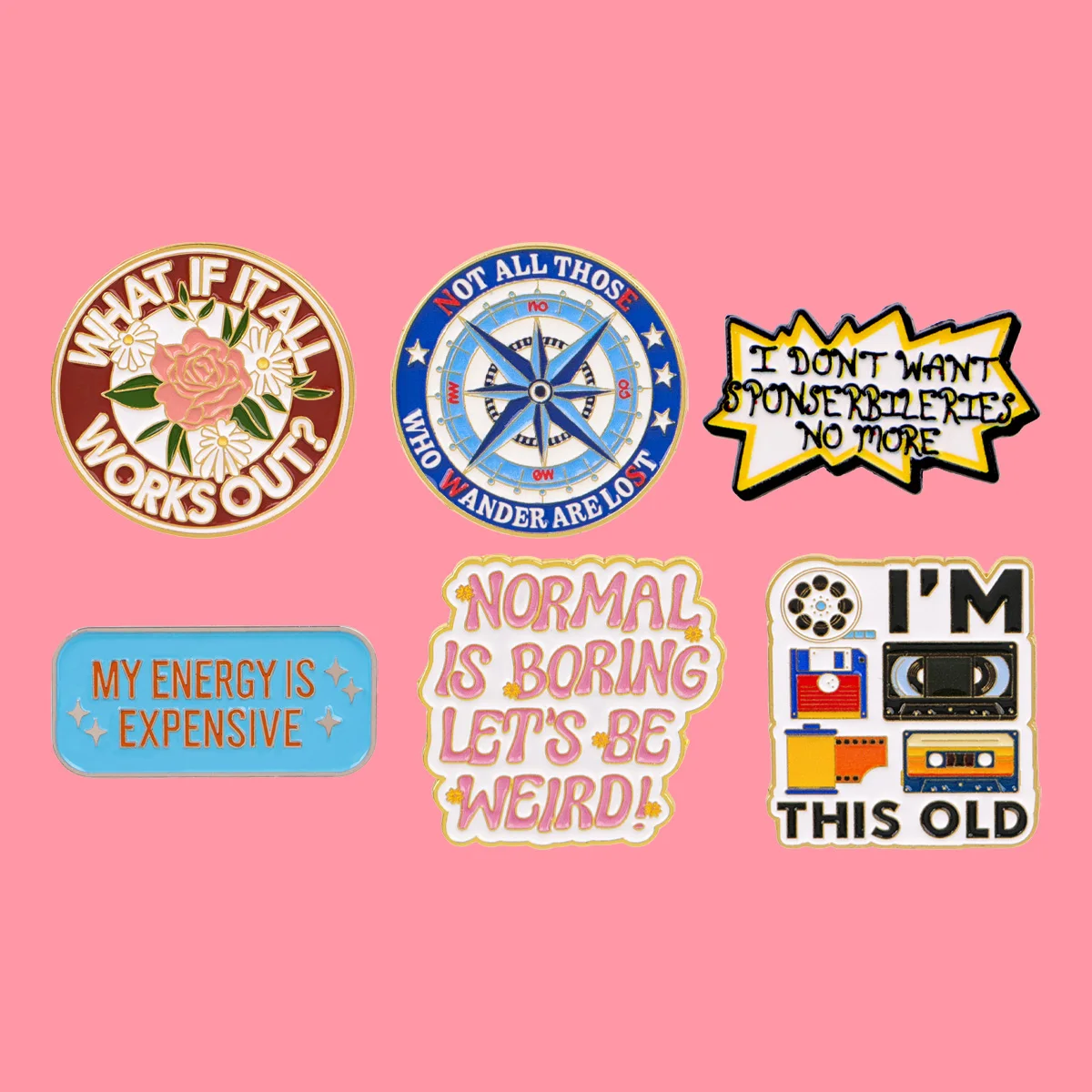 I'M THIS OLD Quotes Enamel Pins  Funny Phrase Brooch Pines Lapel Pin Badge on Backpack Clothing Accessories Fashion Jewelry Gift