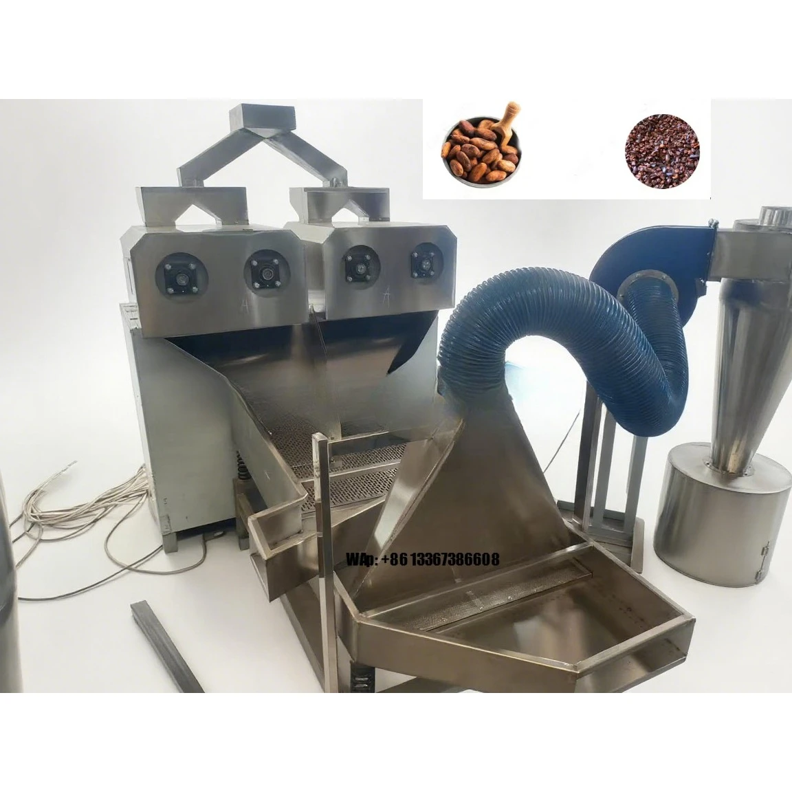 

Durable Stainless Steel Cocoa Peeling Machine for Chocolate Factory 8.8KW