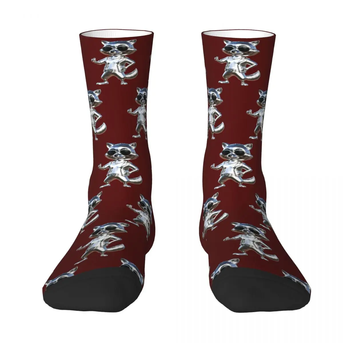 Steady Racoon Chrome Socks Harajuku Super Soft Stockings All Season Long Socks Accessories for Unisex Christmas Gifts