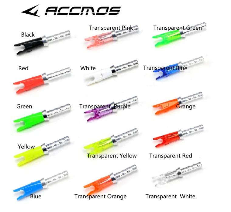 ACCMOS 24/50pc Archery Arrow Nocks Pin Size L Arrow Nock For ID3.2/4.2/5.2/6.2/8.0mm Carbon Arrow Shaft DIY Archery Accessori