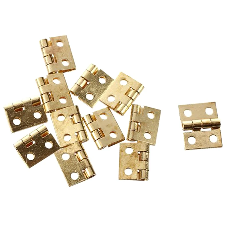 ABJT-200PCS Mini Hinges Dollhouse Hinges 1/12 Toy Room Miniature Furniture Cabinet Closet