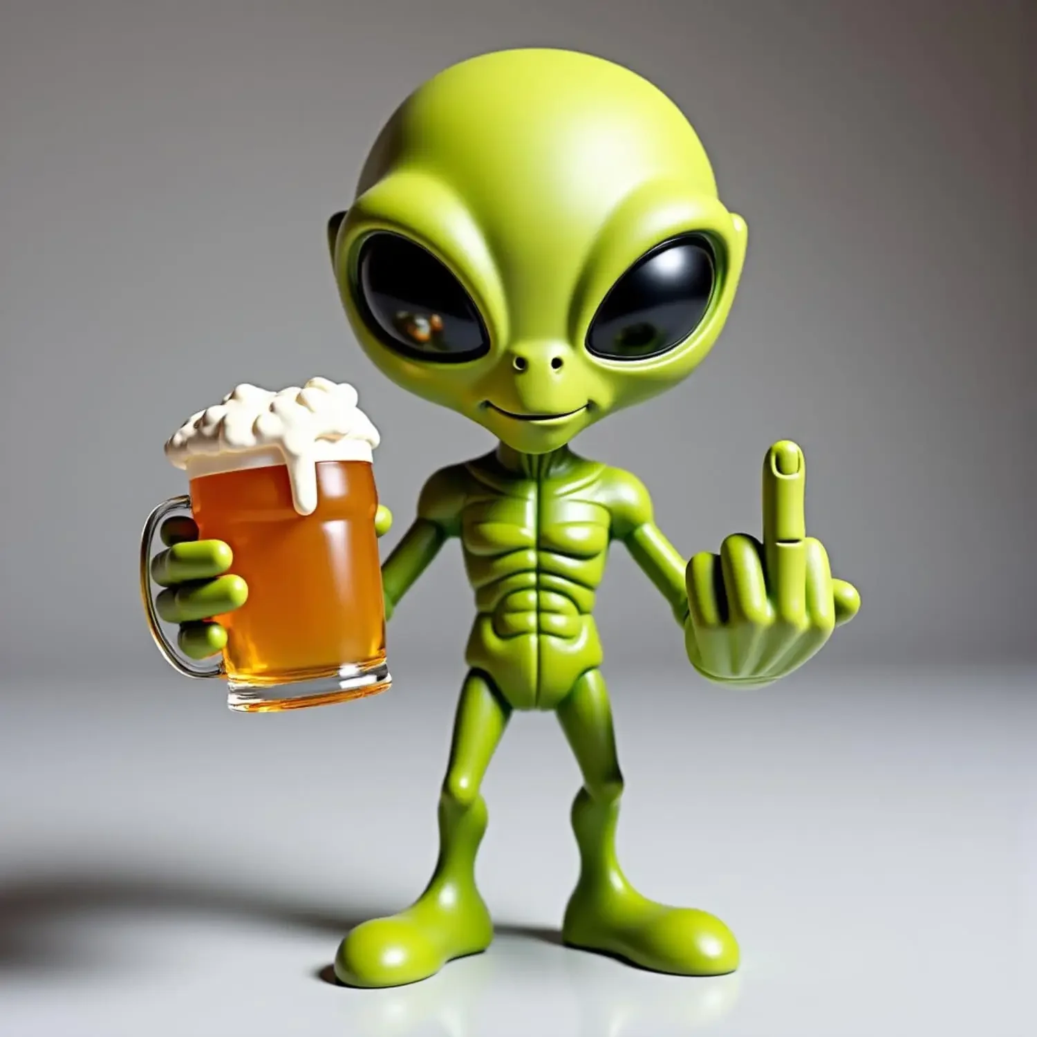 2026 Latest Models Alien Statue Drinking Beer Alien Sculpture Resin Craft Novelty Funny Desktop Decoration Bookshelf Office
