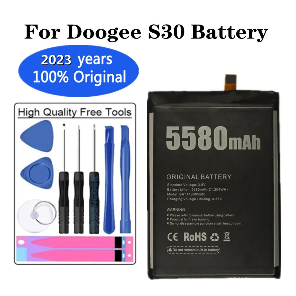 

2023 years High Capacity 5580mAh BAT17S305580 Original Battery For Doogee S30 S 30 Mobile phone Replacement Bateria + Tools