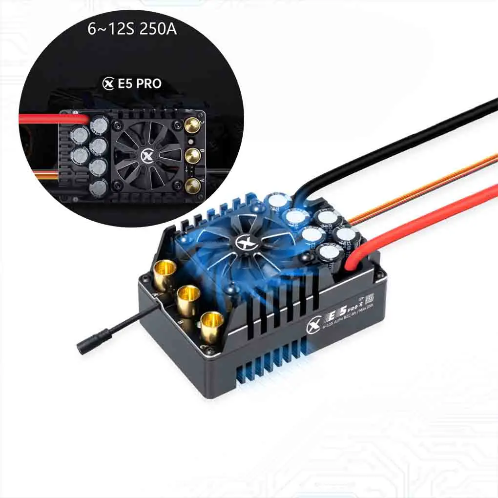 

XC E5 PRO for 1/5 RC Model Car XC E5 PRO 250A 6-12S Lipo Sensored Brushless ESC Speed Buggy Truck Part