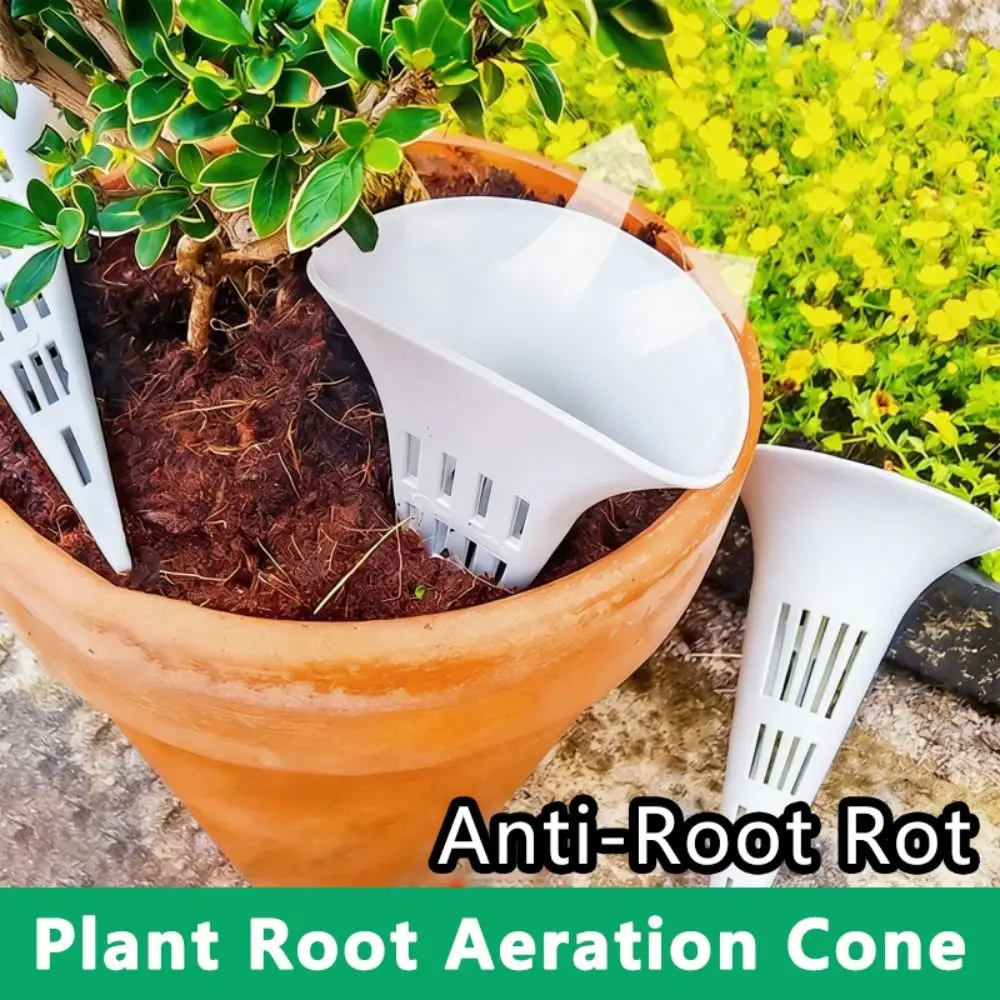 1pc Plastic Plant Root Aeration Cone Anti-Root Rot Breathable Plant Watering Device Potted Plant Aerator Cone