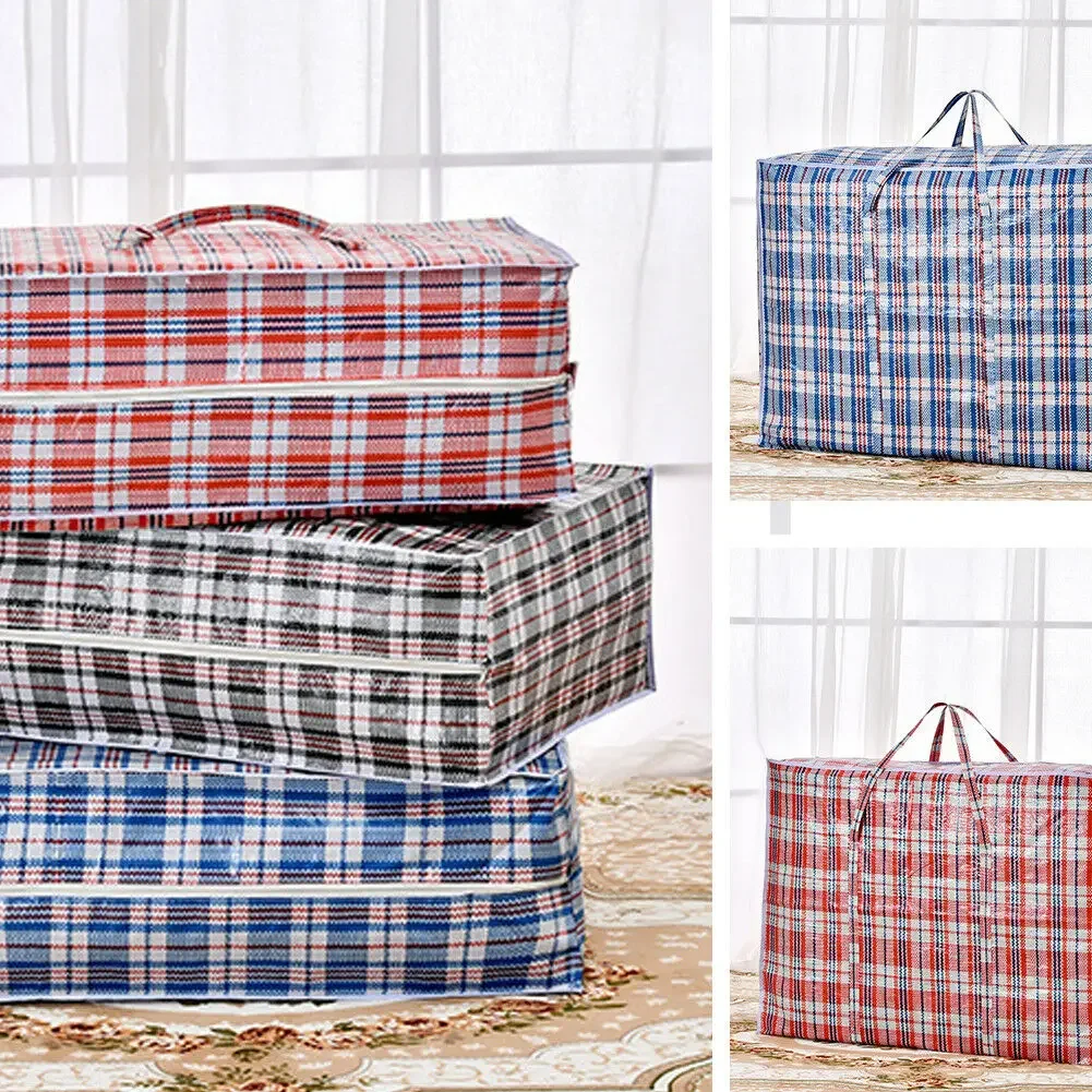 Reusable Plastic Jumbo Laundry Zipped Large Strong Shopping Home Storage Bag