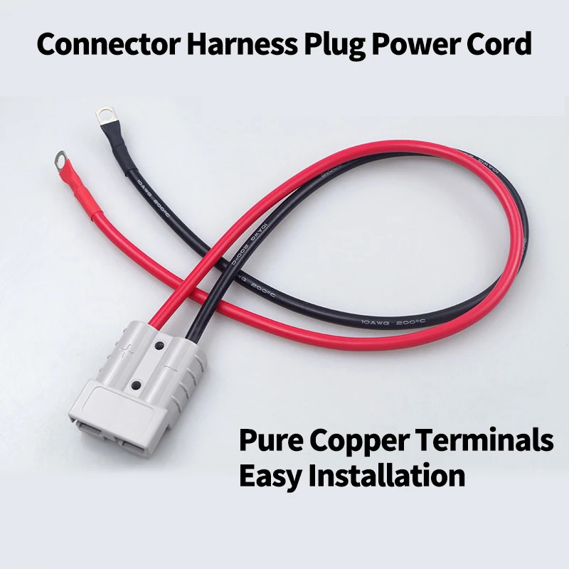 50A 120A 175A High Current 2 Pin Power Connector With 8/6/4/2/0 AWG Super Soft Silicone Cable Forklift Battery Charging Plug