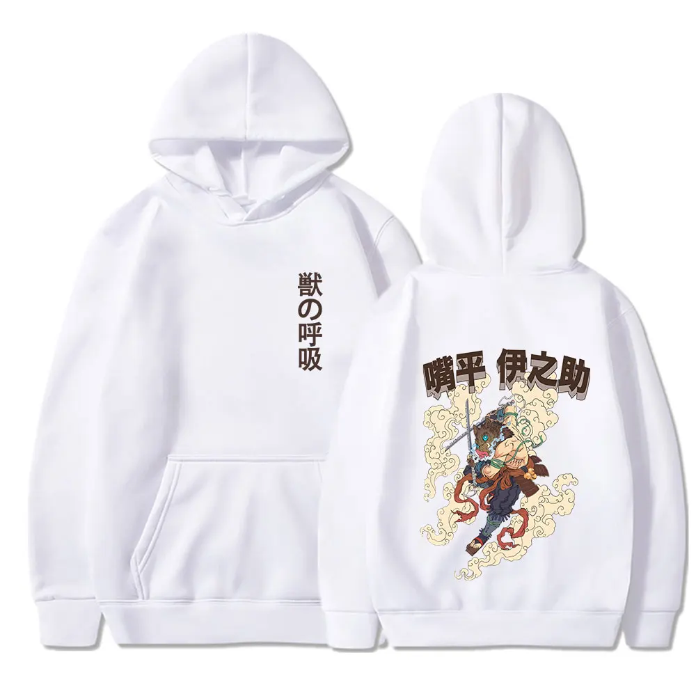 Anime Hashibira Inosuke Printed Hoodies Men Women Long Sleeve Harajuku Goth Clothing Aesthetic Streetwear Sweater Oversized