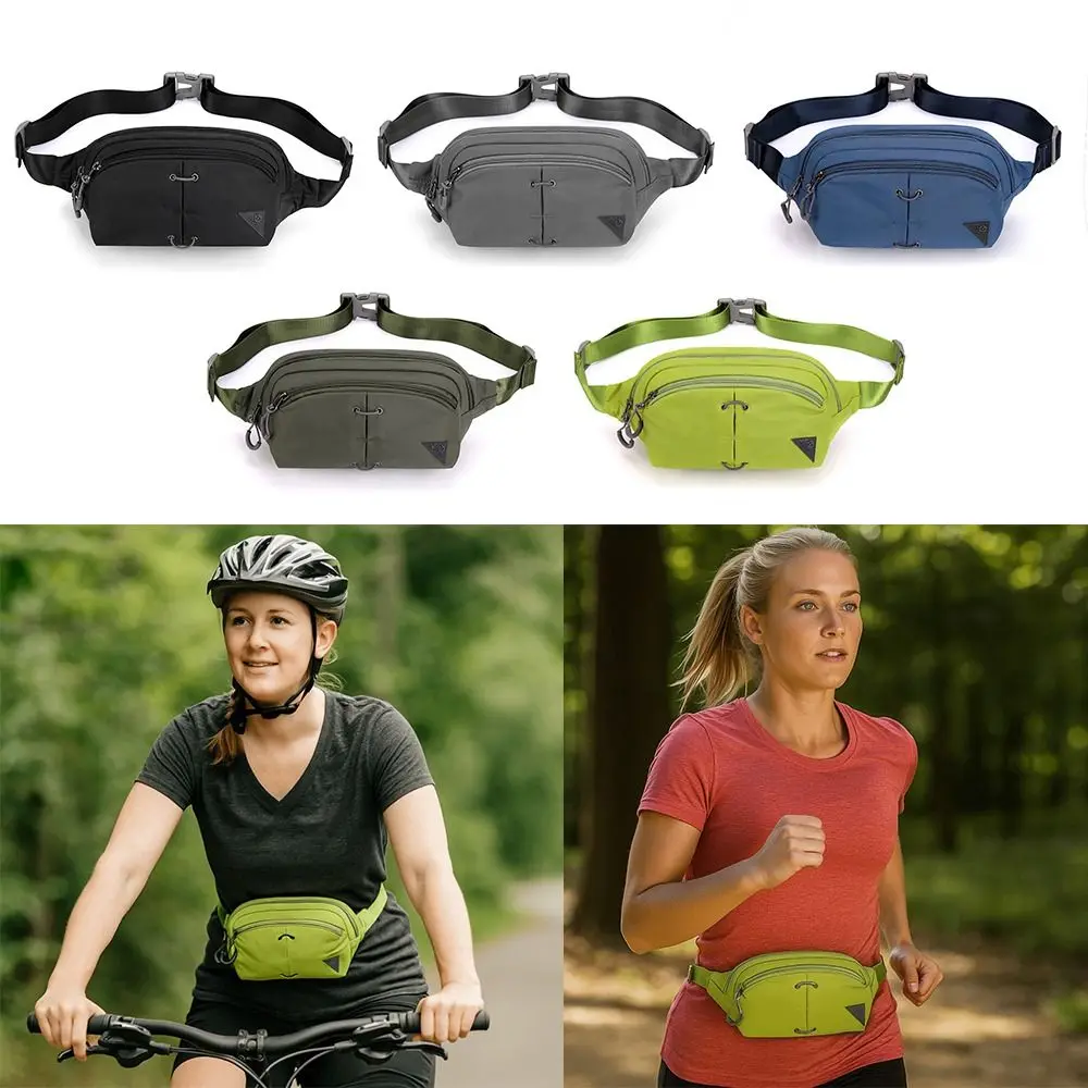 

New Waterproof Waist Bag Nylon Green Color Chest Bag Large Storage Lightweight Crossbody Bag Outdoor