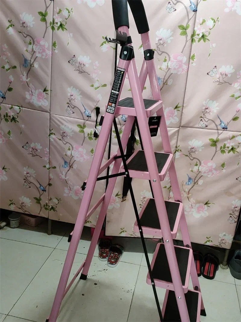 Non-slip Home Step Ladders Multi-functional Thickened Steel Pipe Shrinking Step Stools Climbing Stairs Indoor Folding Ladder