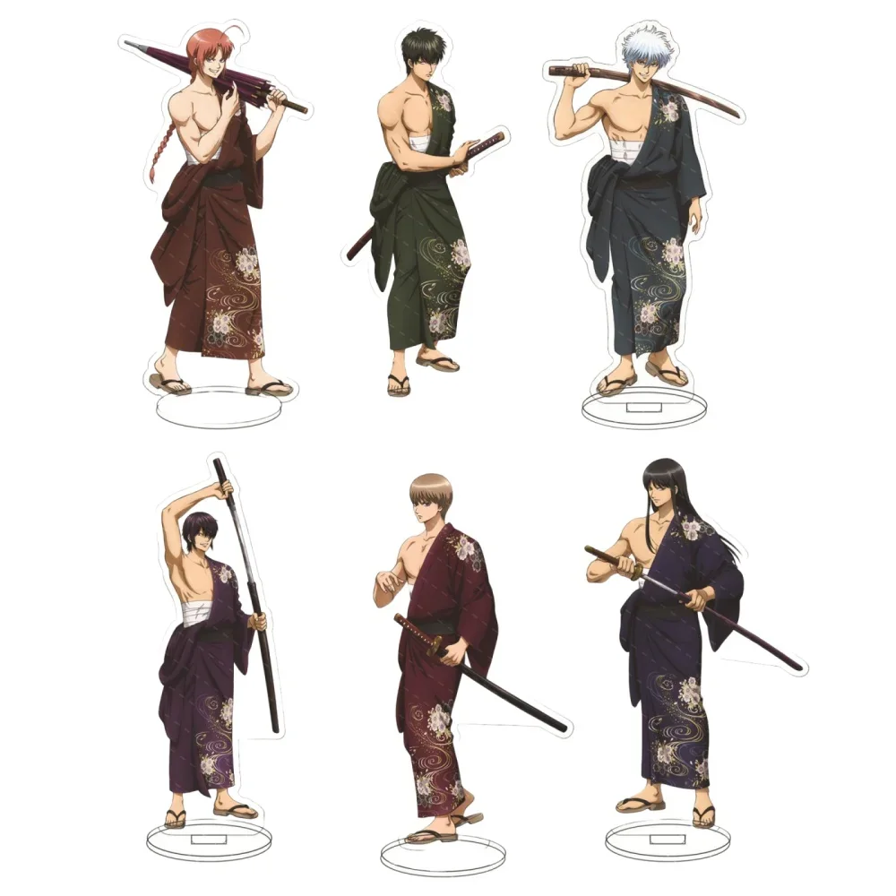 

Anime Acrylic Stand HD Figure Model Plate Cosplay Decoration GINTAMA Kagura Sadaharu Shimura Shinpachi Kagura Acrylic Keychain