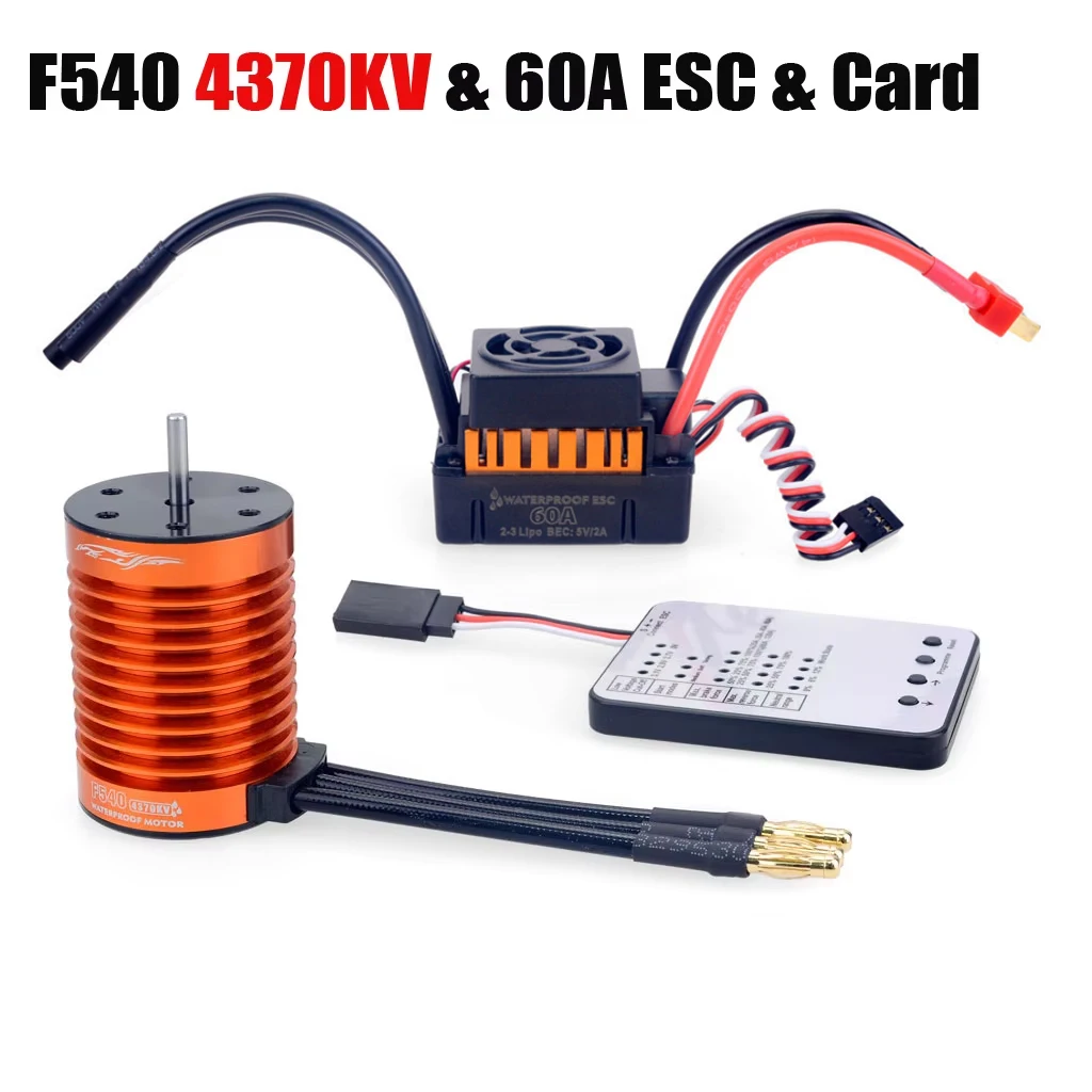 1:10 1:12 1:14 RC Deel Waterdicht F540 3300KV 4370KV Borstelloze Motor W/60A ESC voor Wltoys 144001 124019   RC 124018   Vrachtwagenbuggy