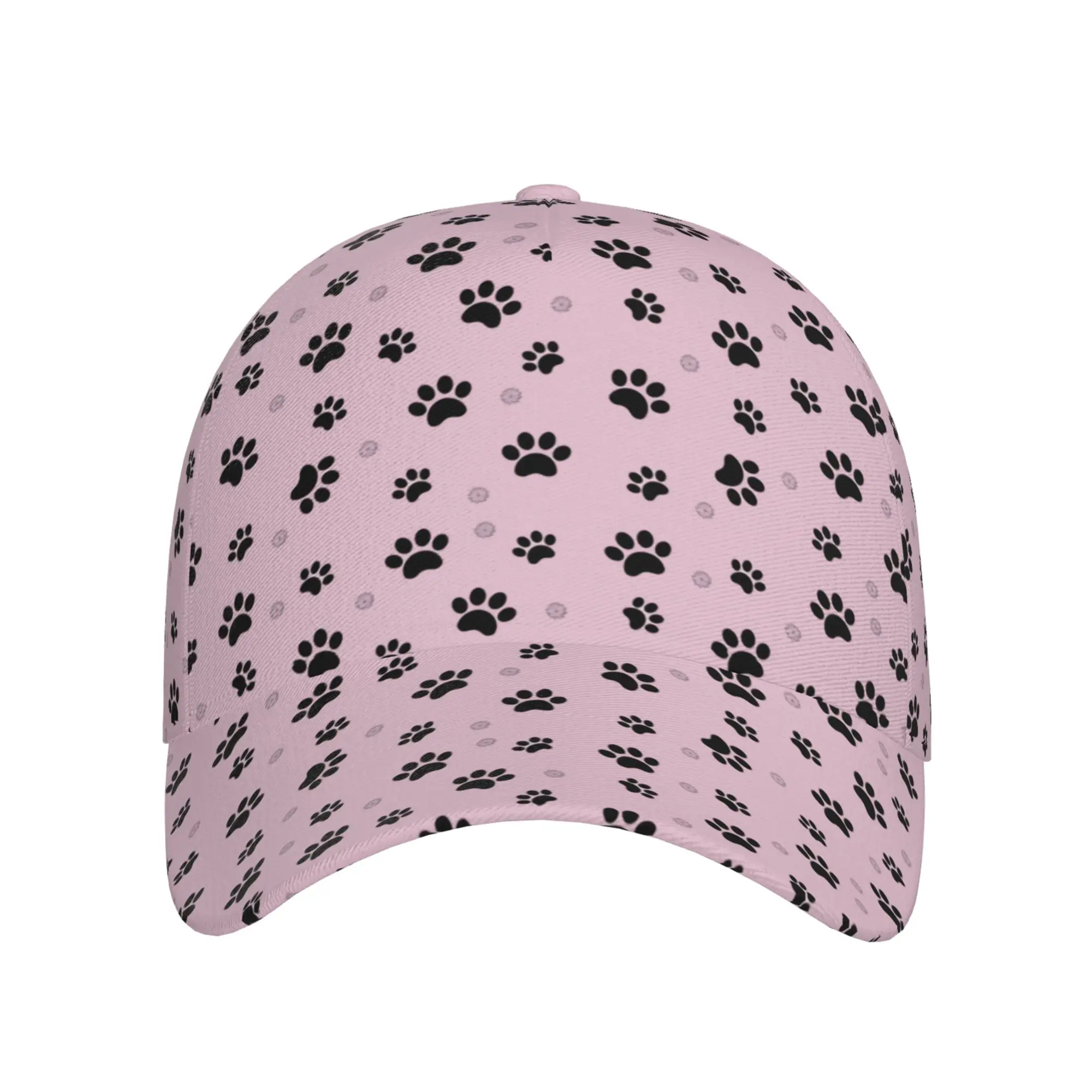 Dog Paws Pink Baseball Cap Print for Men Women Adults Teens Cool Adjustable Dad Hat for Sports Travel One Size