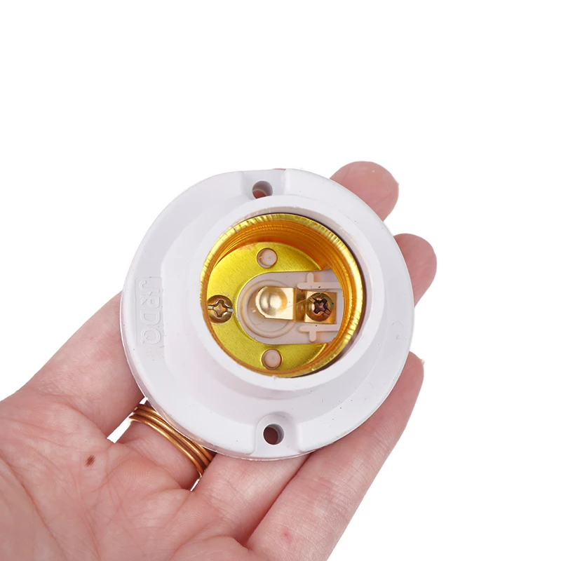 

1PC DIY Desktop Small Screw Led Lighting Head Base Socket E27 Screw Round Conversion Flat LED Lamp Holder 6A