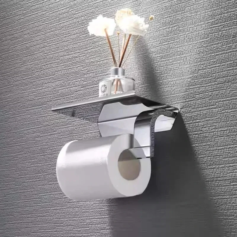 304 stainless steel roll paper holder, bathroom wall mounted toilet paper holder, mobile phone