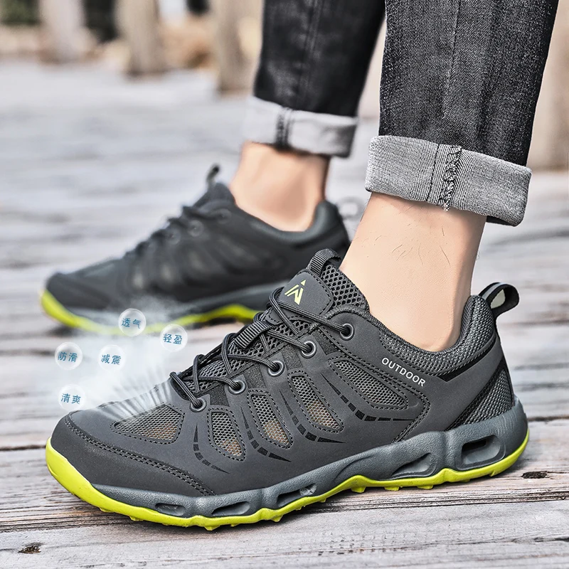 Summer Mens Trekking Shoes Hiking Shoes Women Trail Running Shoes Outdoor Sneakers Upstrem Aqua Water Shoes Hike Anti-Skid Grip