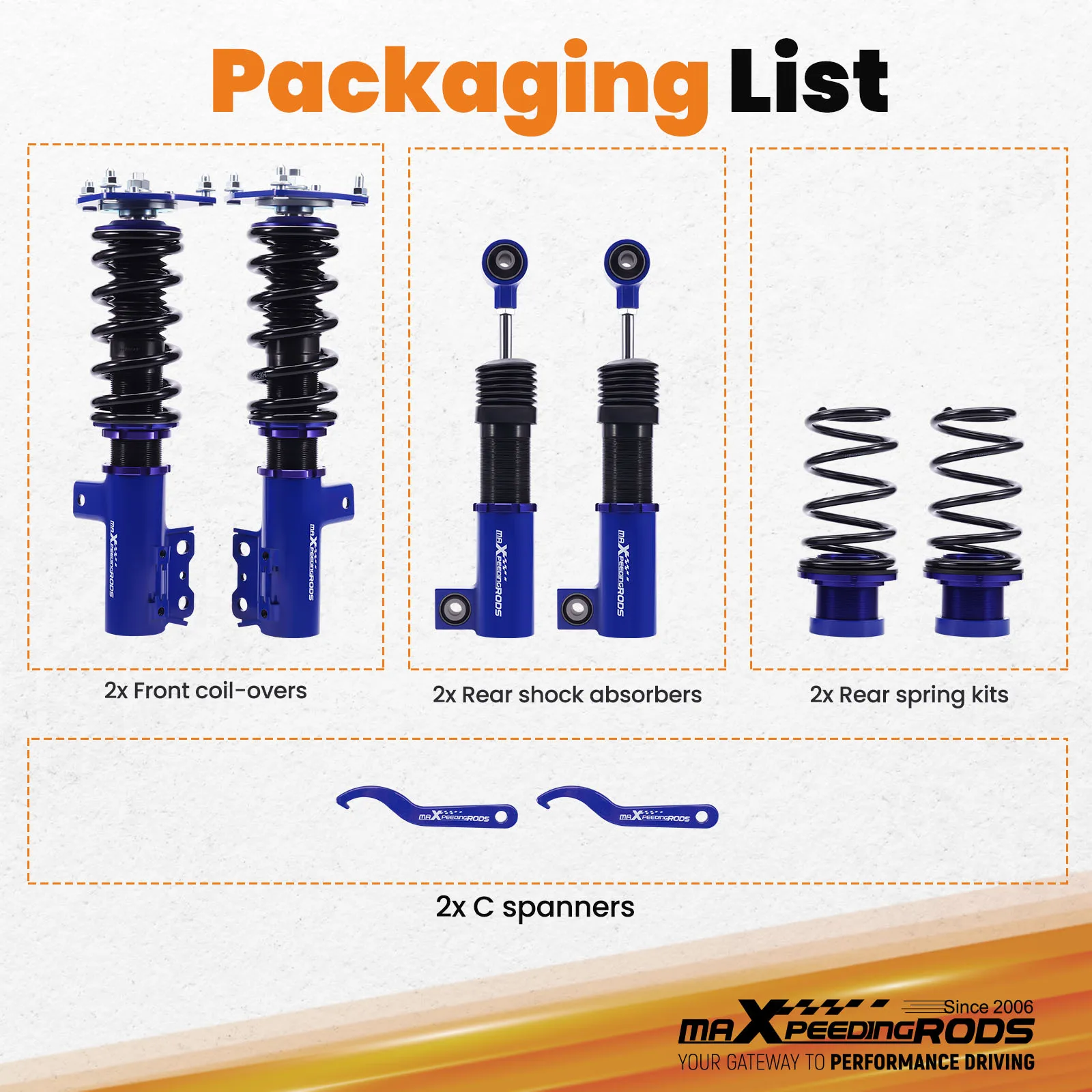 مجموعة خفض الصدمات من MaXpeedingrods Coilover لسيارة Hyundai Veloster 2012-2017