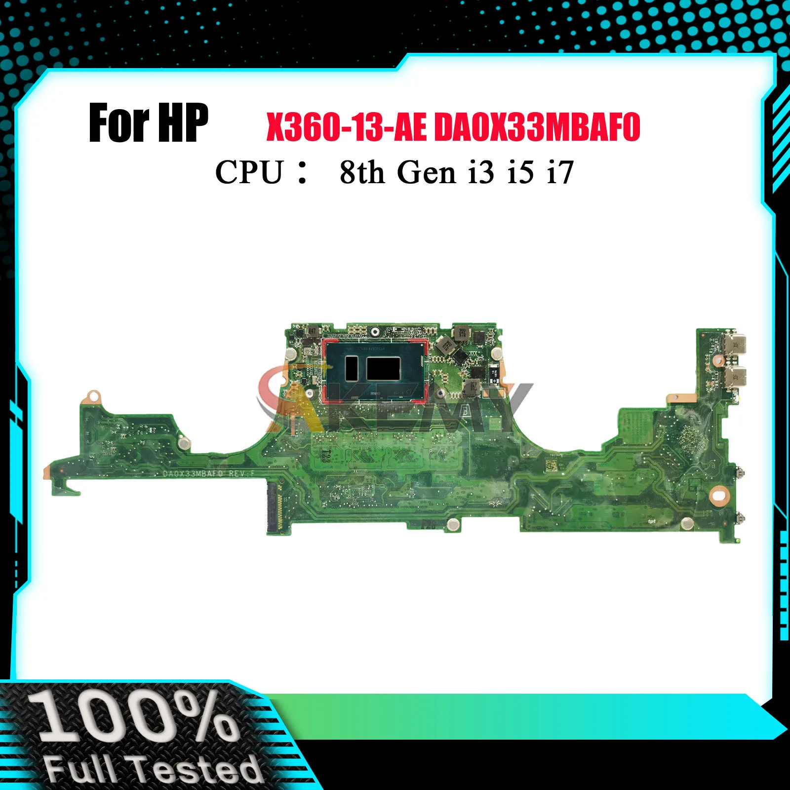 

DA0X33MBAF0 для ноутбука HP Spectre X360 13-AE, материнская плата с процессором i5 i7 8-го поколения, 8 ГБ 16 ГБ ОЗУ 941883-001 941883-601