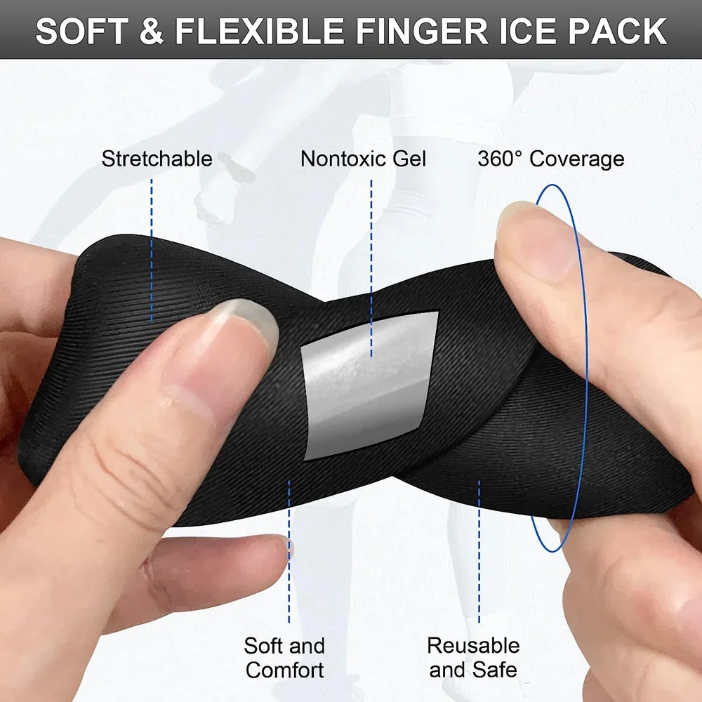 Finger Ice Sleeves 4PCS Finger & Toe Cold Gel Ice Packs, Thumb Ice Packs Hot Cold Compression Sleeves for Arthritis Hand Care