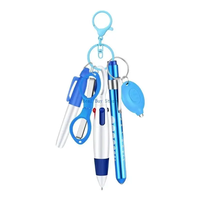 

U13D Versatile Nurse Pen Keychain Set with Sturdy Plastic Designs Convenient for Everyday Use by Medicals Staff Outfits