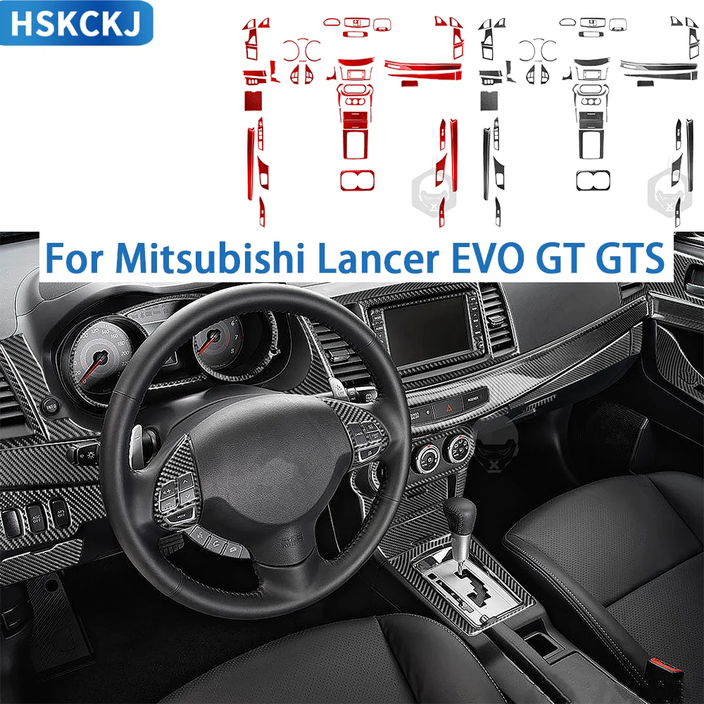 

For Mitsubishi Lancer GTS X EVO GT 2008—2015 Carbon Fiber Car Interior Accessories Door Lifting Panel Dashboard Trim Sticker