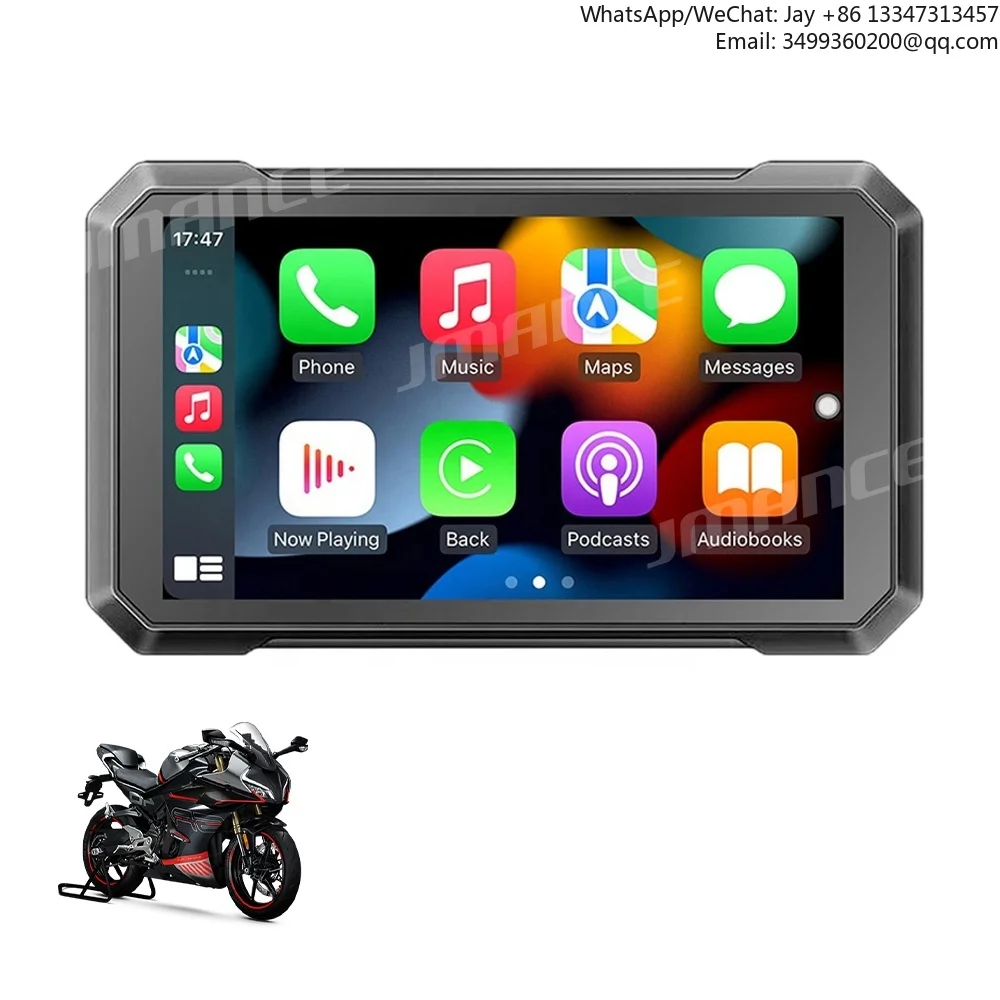

2026Jmance Android 7 Inch 1+16GB Carplay Navigation GPS Wifi Touch Screen Easy-to-Use Waterproof Android Auto For Motorcycle Car