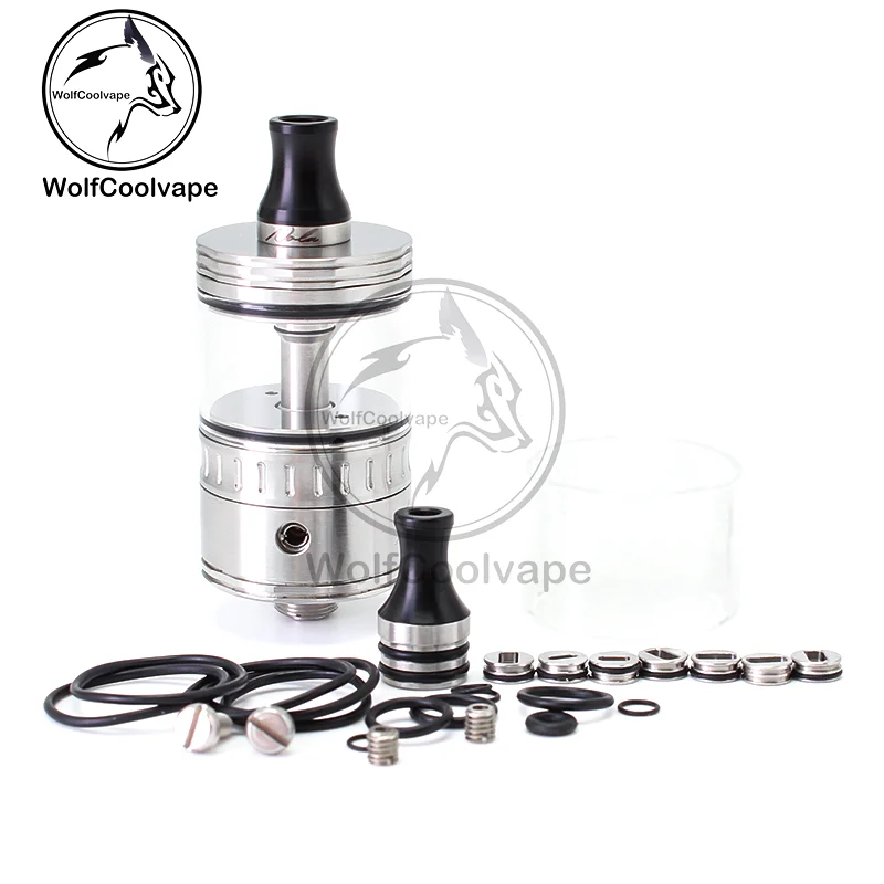 wolfcoolvape NOLA RTA Rebuildable Tank Atomizer 22mm 3.2ml Silver with Air Pins 0.8-3.5mm MTL DL Vaping E-Cigarette Accessory