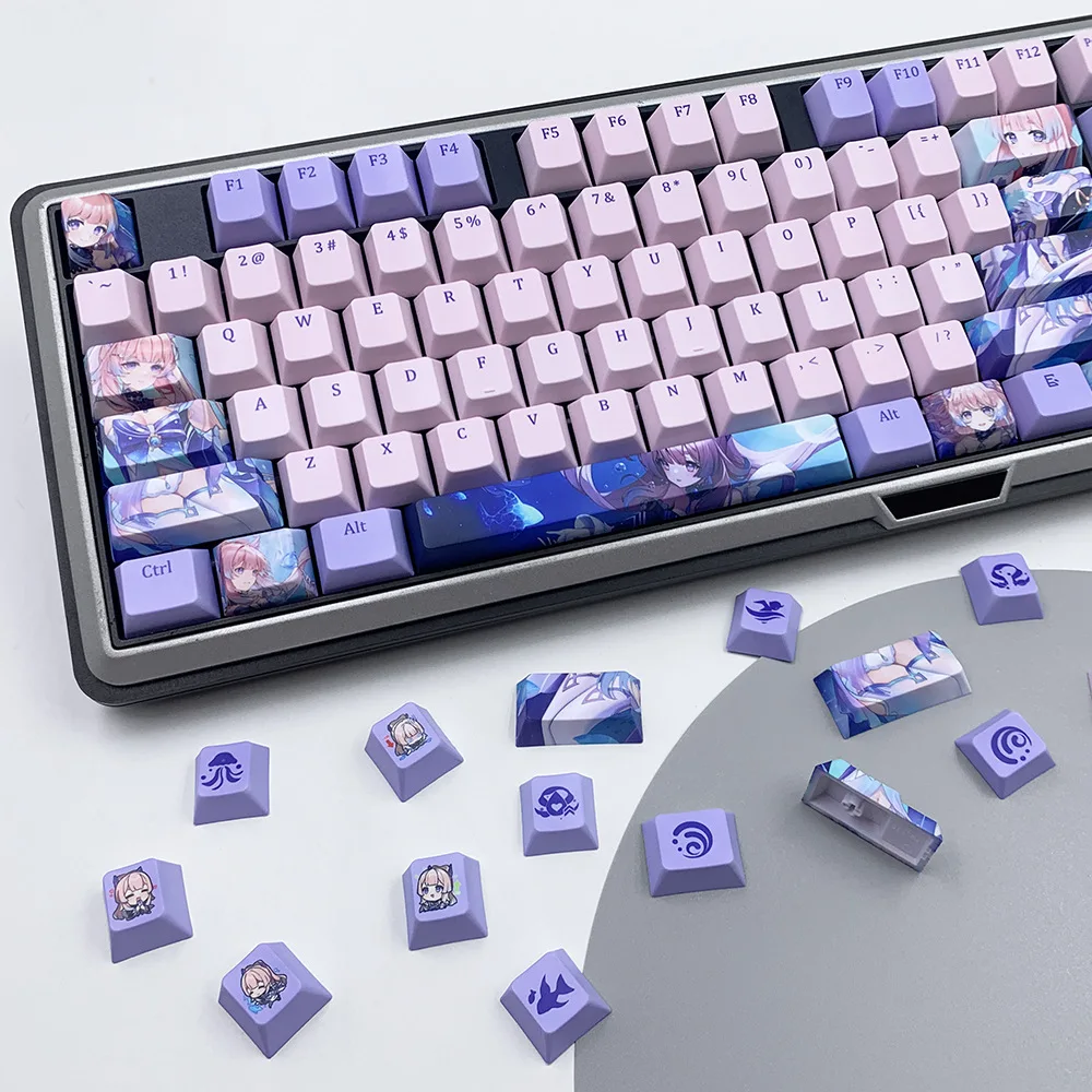 Genshin Impact Sangonomiya Kokomi 131 Keycaps PBT Keycaps Mechanical Keyboard Game Customization