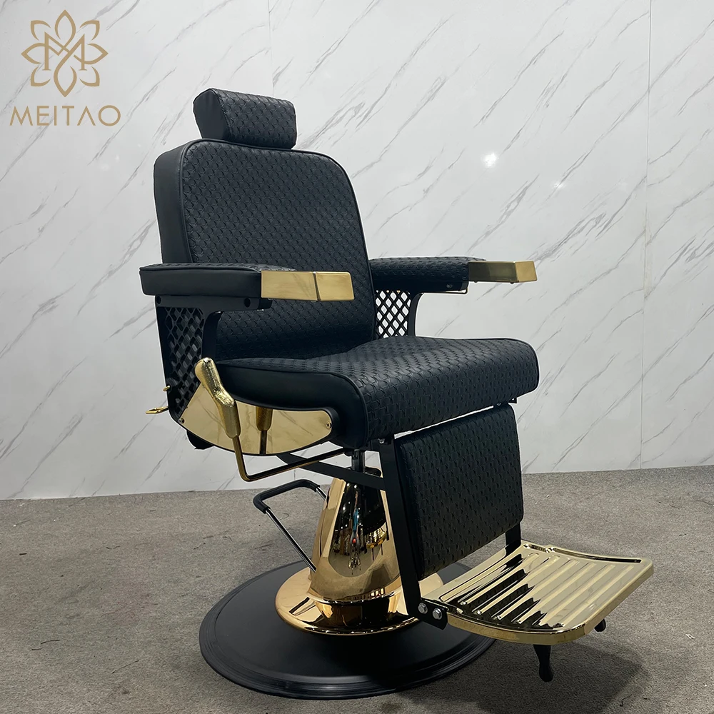

Height Hair Chair Hair Salon Modern With Barbershop Chair Black Gold Hair Chair Wholesale