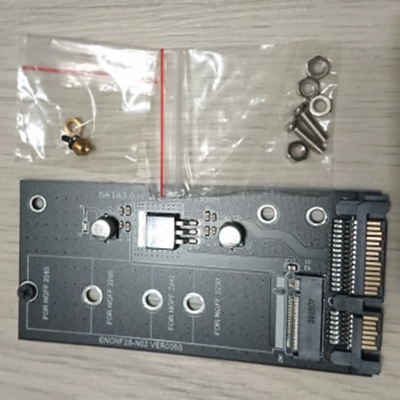 

ABLK NGFF M.2 Adapter M2 SATA3 Raiser M.2 to SATA Adapter SSD M2 to SATA Expansion Card B Key Suppor 30/42/60/80mm