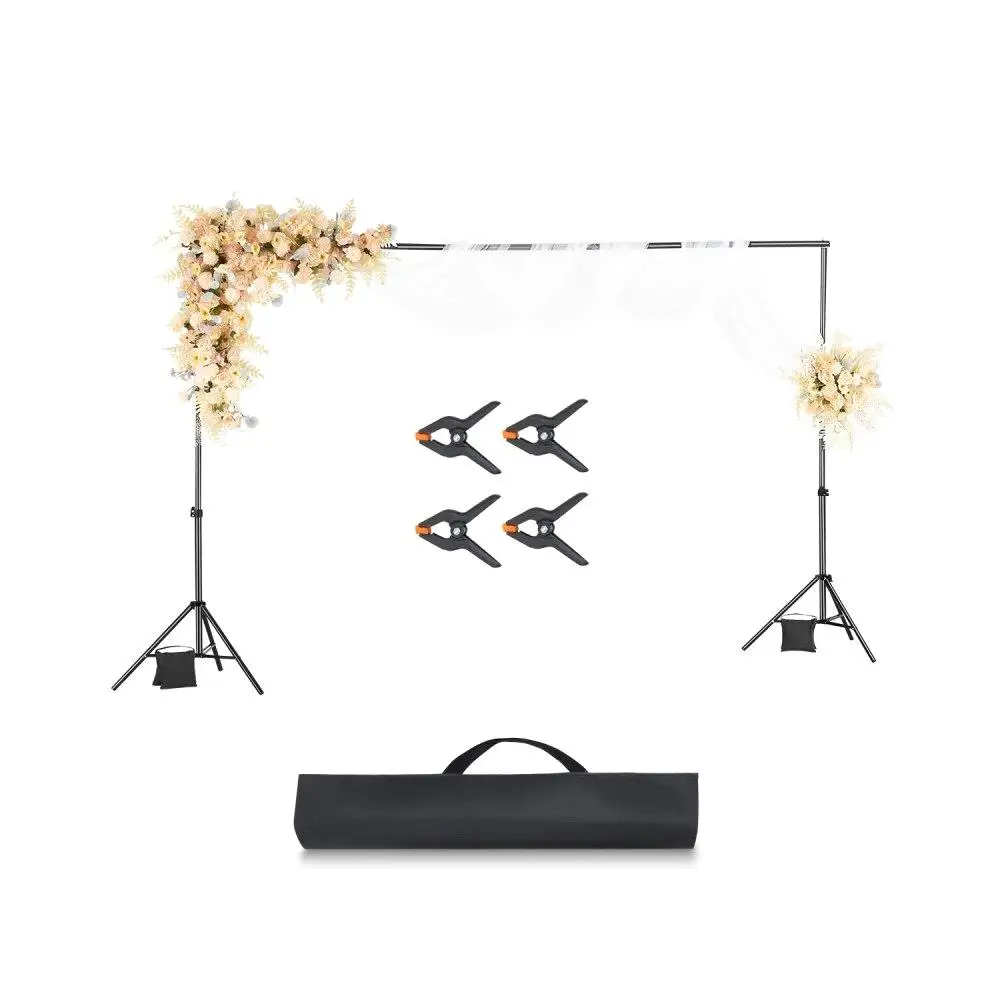 

Adjustable Backdrop Stand 6.5x10ft 5 Crossbars Heavy Duty for wedding Photo Video Party Use