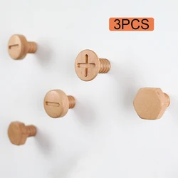 Solid Wood Hooks Household Wall Decorative Hooks Simple Bedroom Coat Hat Key Hooks Wooden Screw Creative Storage Rack Kitchen