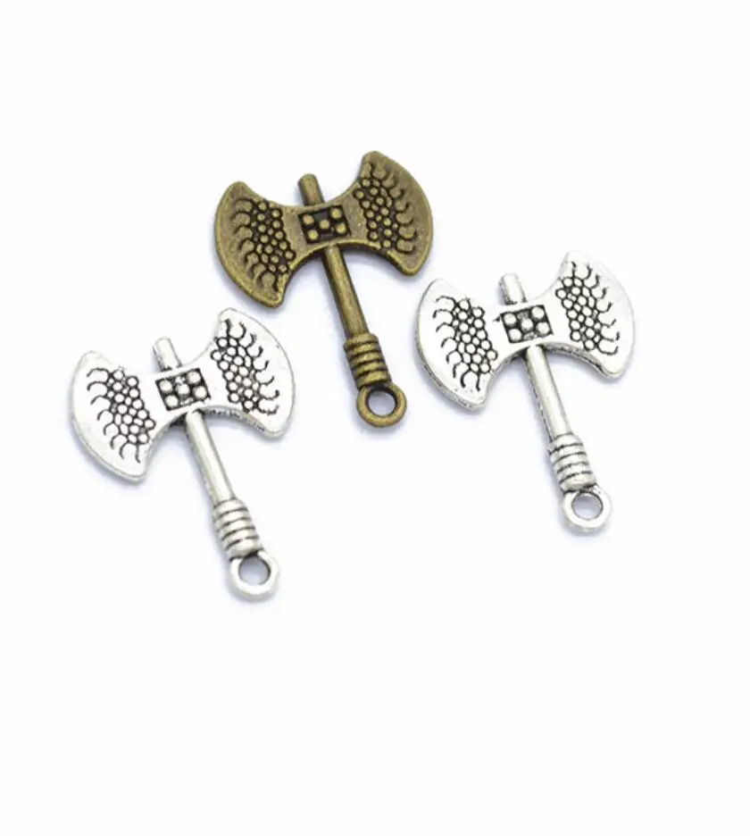 100pcs Charms tools axe ax 21.5*16mm Antique Silver Color Pendants Making DIY Handmade Tibetan Finding Jewelry F0297