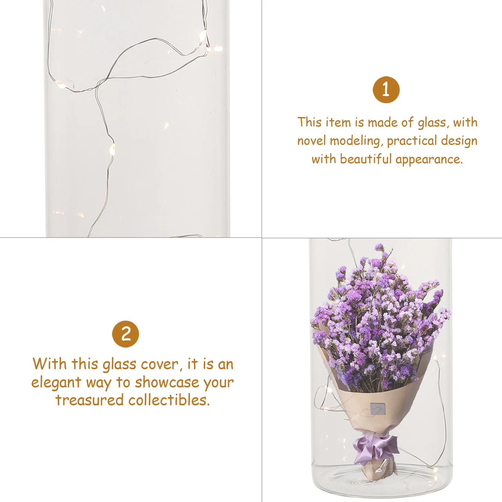 

DIY Glowing Wish Bottle with Preserved Flowers in Glass Jar with Cork Stopper for Home Decor Gift Option Cork Wish Bottles