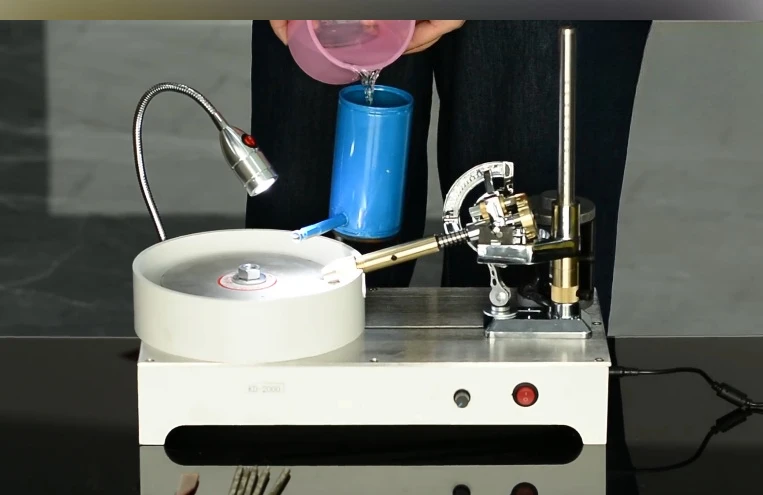 120W 2800RPM Gemstone Faceting Grinding Machine, Lapidary Flat Grinder, Jewelry Gem Facet Polisher for Stone Processing