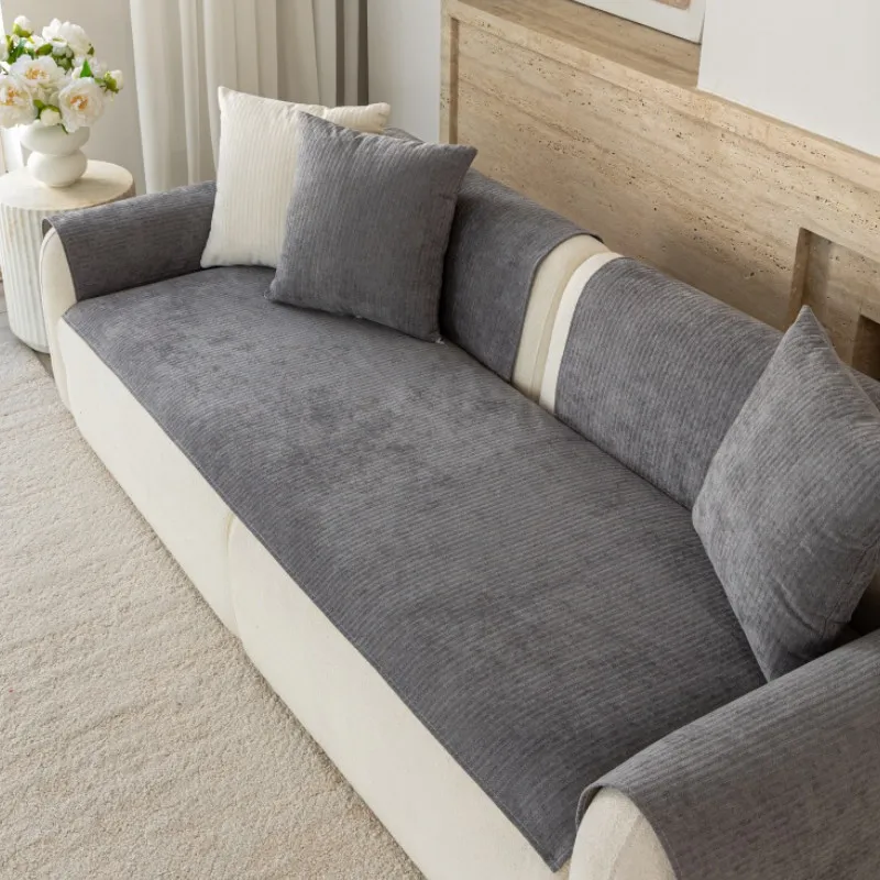 1Pcs Chenille Four Seasons Universal Simple Sofa Mat Anti Slip Anti Dirty Cat Scratch Resistant Slipcover Protector for Living