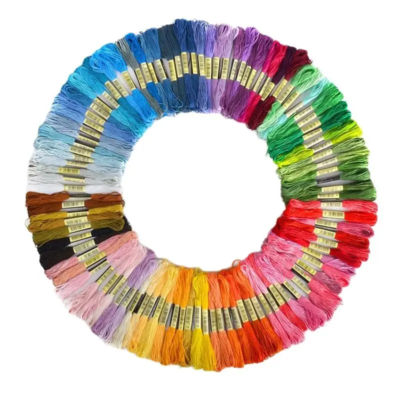 100pcs Special different  color  Cross stitch   threads Floss Thread 8 meters  Long 6 Strands cross stitch skeins  Custom color