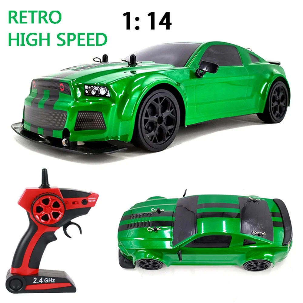 1/14 Four-wheel Drive Wireless Remote Control Electric Racing Drift Car Handsome Model 8006 Mustang Toy Children's Birthday Gift