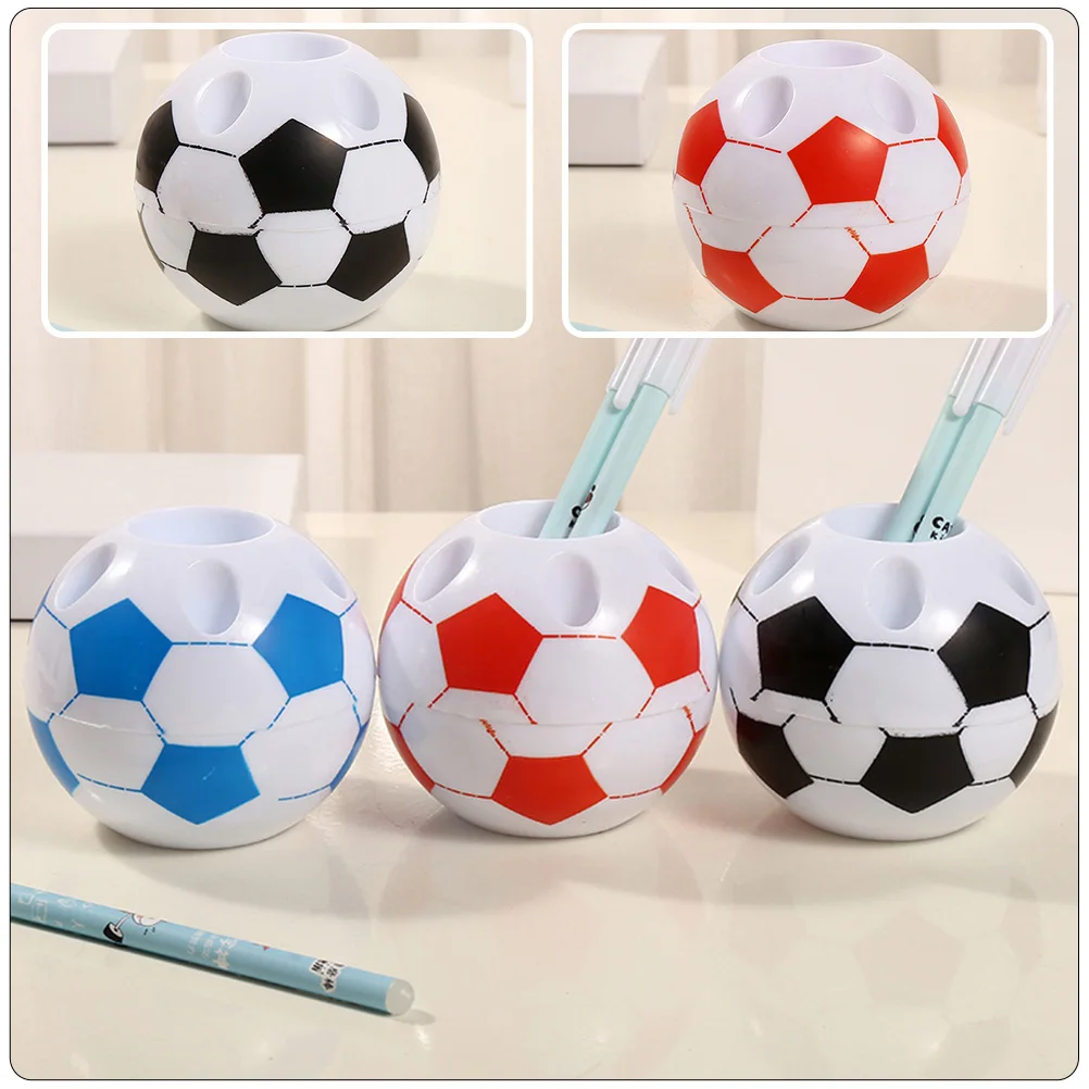 

2pcs Football Shaped Pen Holder Abs Material Smooth Surface Easy Clean Portable Pencil Holder For Students