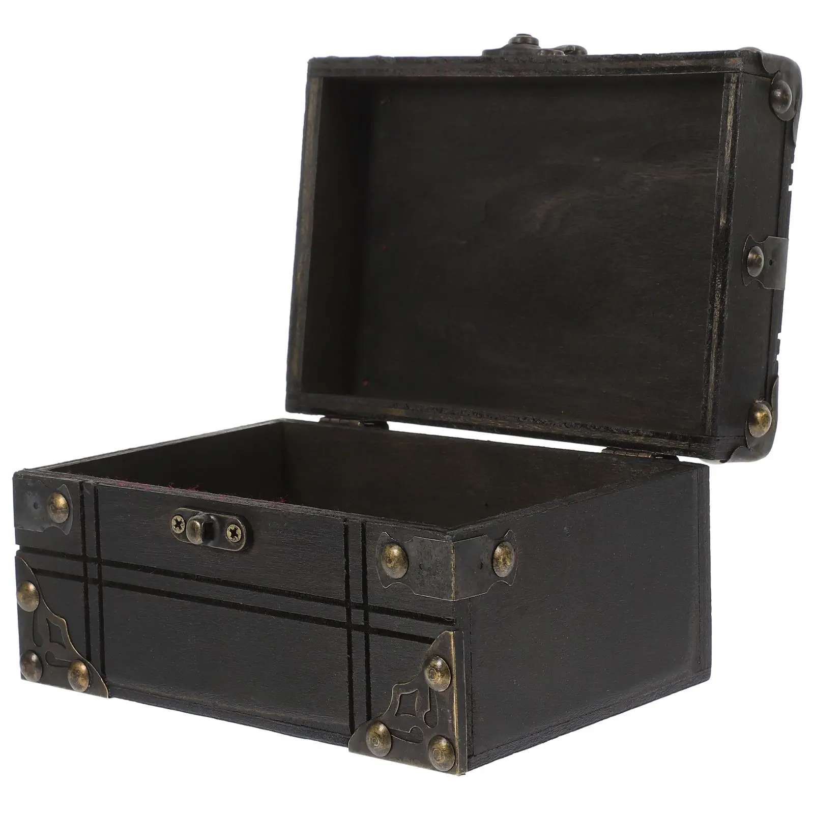 

Vintage Jewelry Retro Wooden Treasure Keepsake Boxes Travel Shaped Storage Chest Vintage Jewelry Box Decor