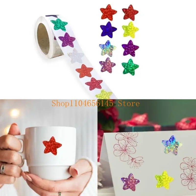 

5asd 500 шт. цветная наклейка со звездой, наклейка с блестящим сердечком, детская мотивационная наклейка для