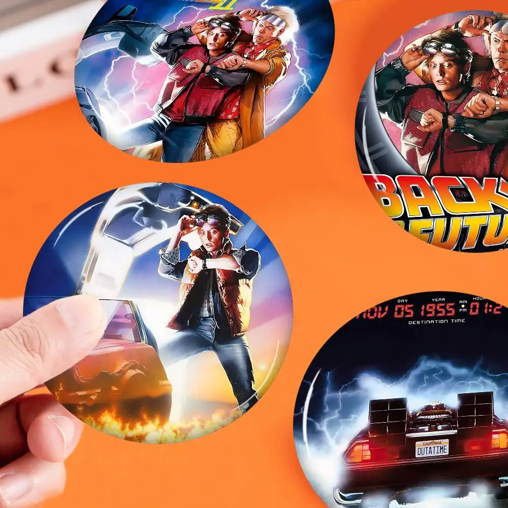 Movie Classic Back To The Future Creative Pins Funny Faces Round Snap-in Brooch Badge Backpack Hat Accessories Jewelry Gifts Movie Classic Back To The Future Creative Pins Funny Faces Round Snap-in Brooch Badge Backpack Hat Accessories Jewelry Gifts