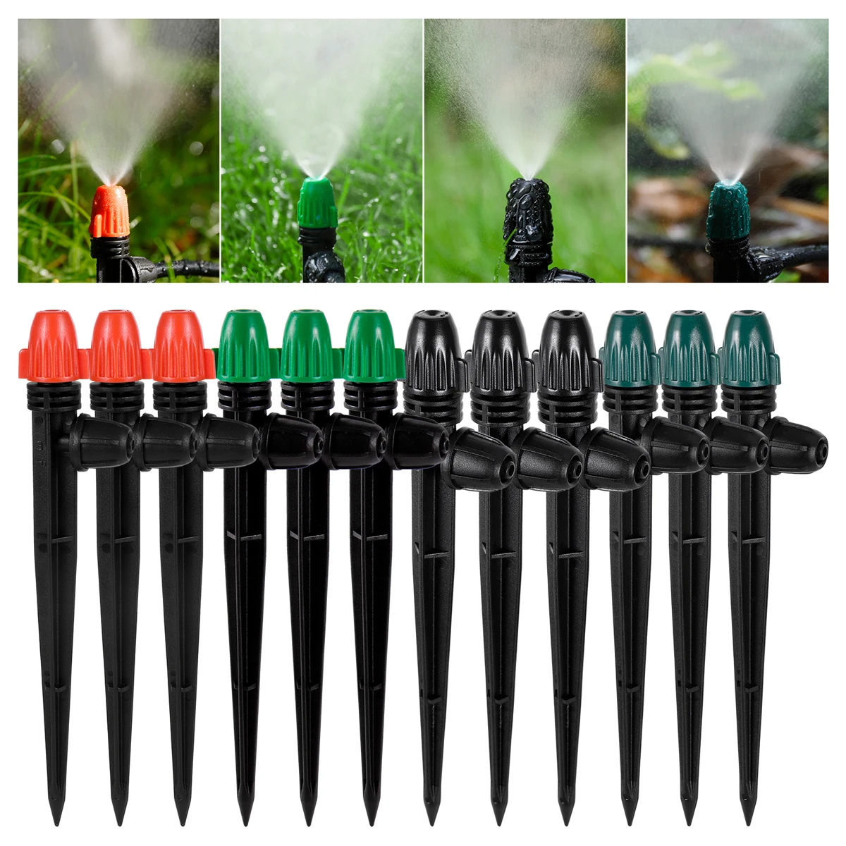 Drip Irrigation System Garden Nozzle 4/7mm Hose Adjustable Scattering Spiked Sprinkler Lawn Irrigation Atomization Cooling 10Pcs