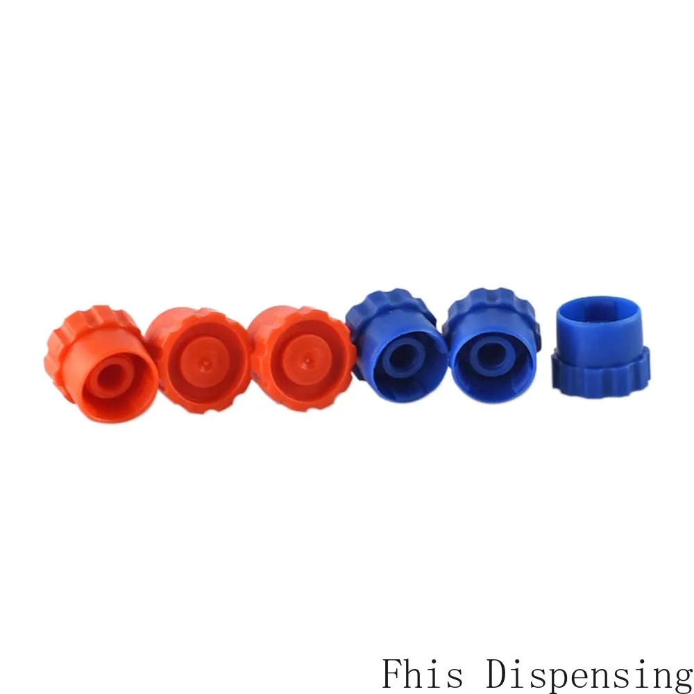 

Pack of 100 Blue Orange Syringe Barrel Tip Caps