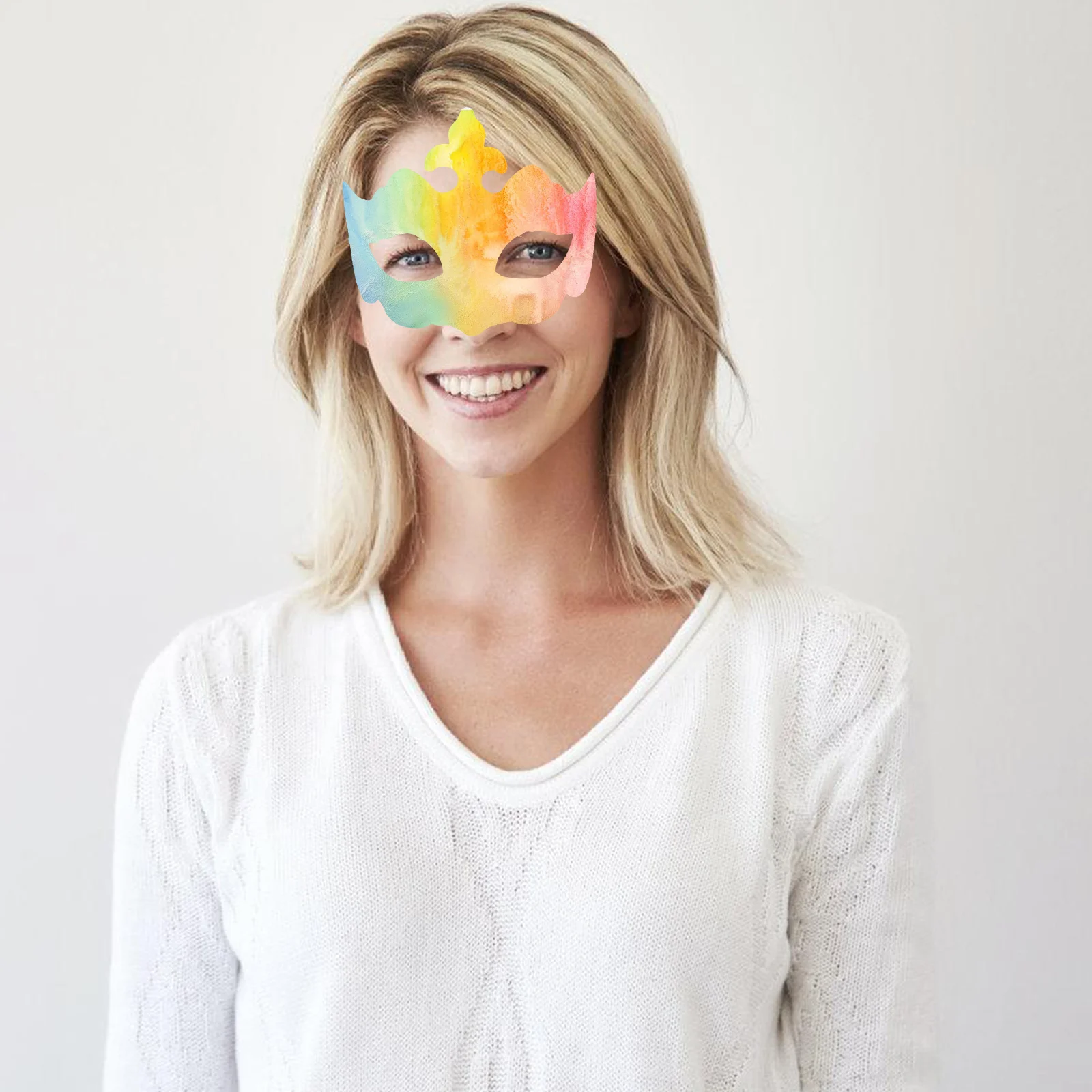 

12 Pcs Blank Graffiti Mask Facial Masks Diy Craft to Decorate Paintable Pulp Party Miss Hand Painted
