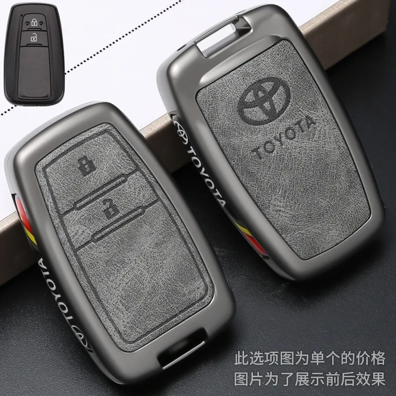 حافظة مفاتيح السيارة الجلدية على طراز السباق لسيارة Toyota C-HR Prius RAV 4 كامري كورولا لاند كروزر 200 برادو كراون TLK 200 يارس