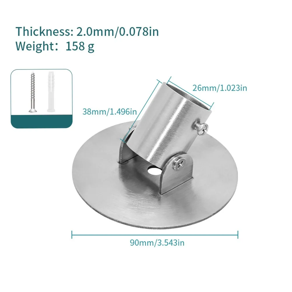 Stainless Steel Flange Seat Bracket Hardware Fitting Heavy Duty Round Tube Mounting Bracket Rotatable Tube Holder Bracket