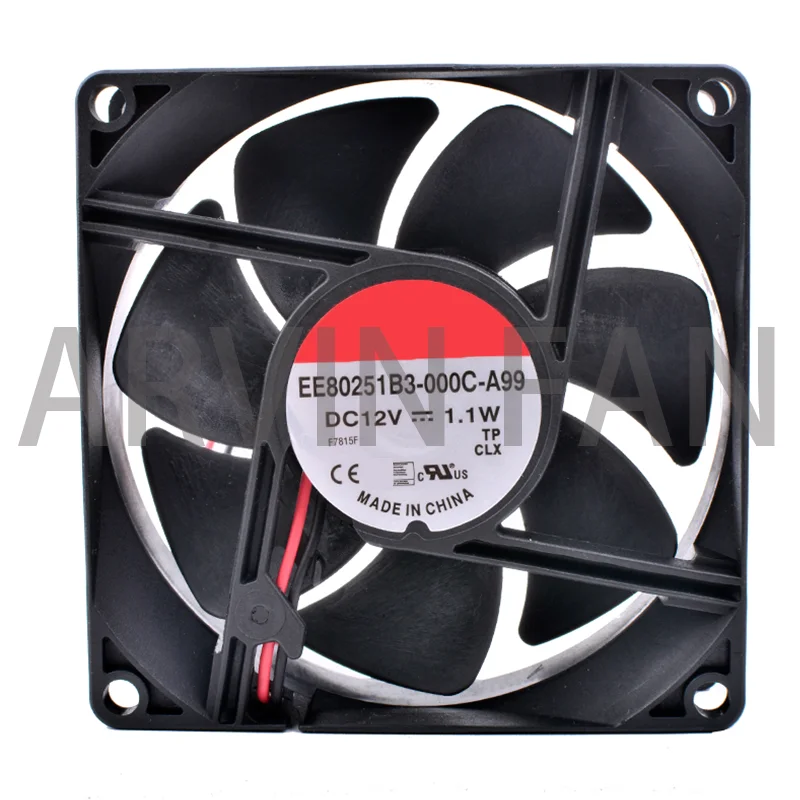 

COOLING REVOLUTION EE80251B3-000C-A99 8cm 8025 12V 1.1W Double Ball Bearing Mute Air Volume Computer Power Cooling Fan