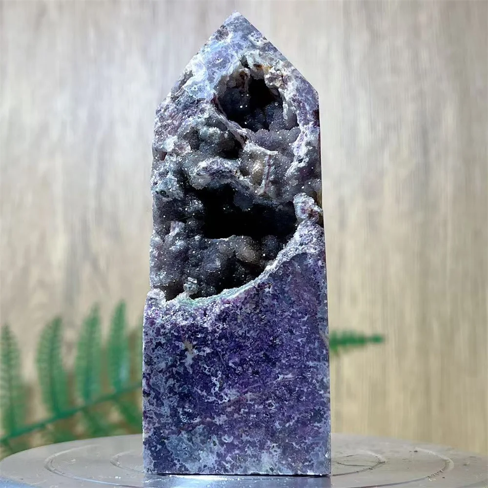 

Purple Sphalerite Tower Point Wand Specimen Stone Quartz Natural Crystal Druzy Reiki Gemstone Healing Mineral Home Decoration